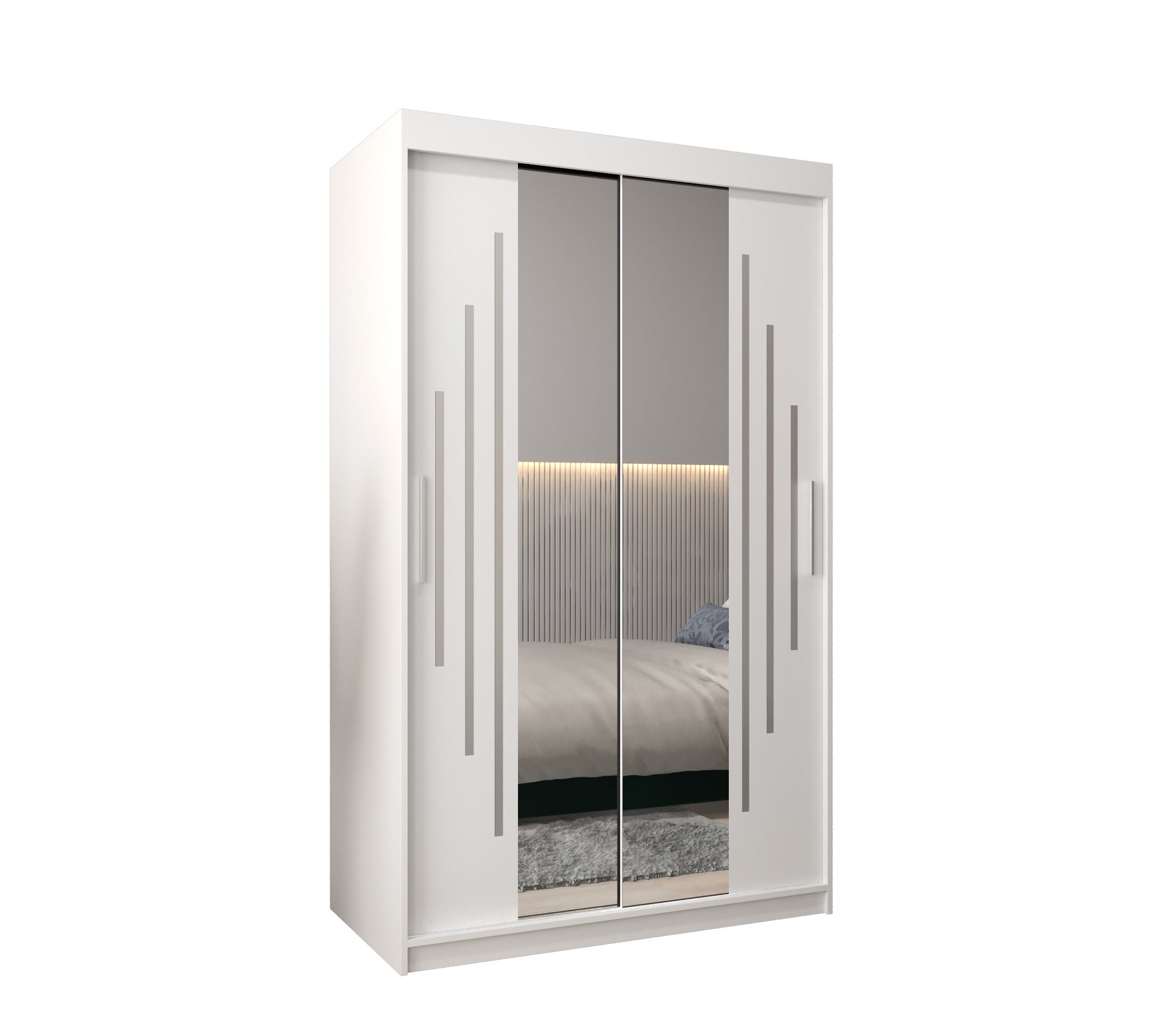 Szafa przesuwna garderoba York 1 120 x 62 x 200 cm Biały - Abiks Meble