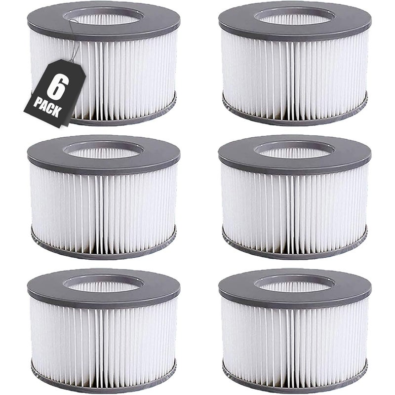 Zestaw 6 filtrów wymiennych, wkład filtrujący do wody do basenów dmuchanych i wanien z hydromasażem