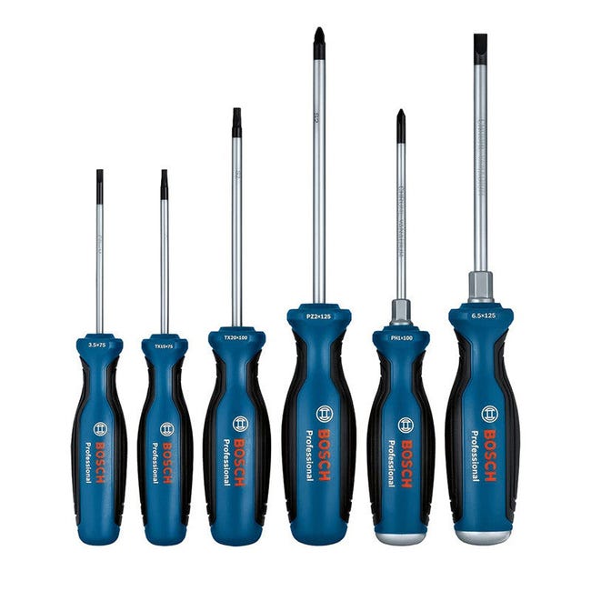 BGS TECHNIC - LOT DE 5 TOURNEVIS PLATS/CRUCIFORMES BGS TECHNIC - LOT DE 5 TOURNEVIS PLATS/CRUCIFORMES