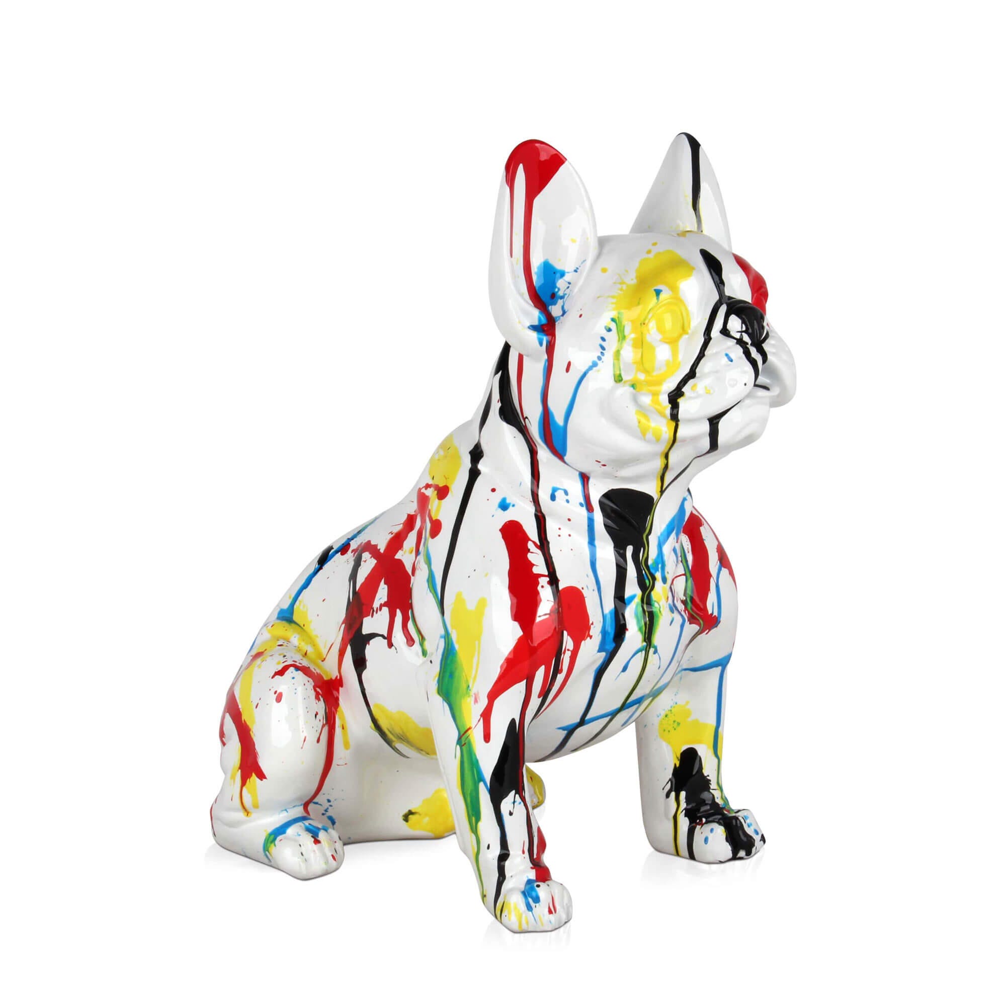 Statue en résine chien bouledogue Français doré assis Octave - 31 cm Statue en résine chien bouledogue Français doré assis Octave - 31 cm
