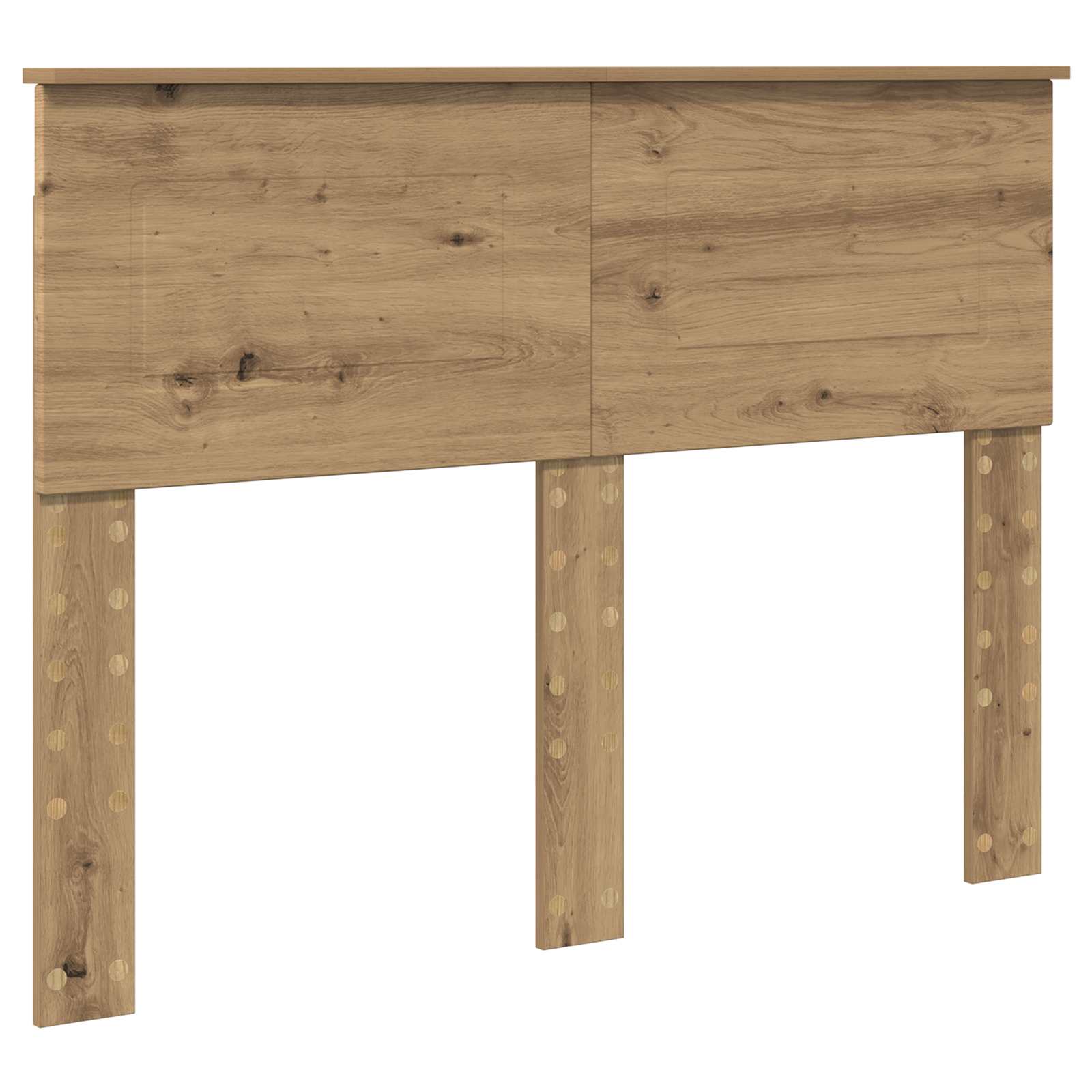 Cadre de lit chêne artisanal 135 x 190 cm panneau de bois - 6