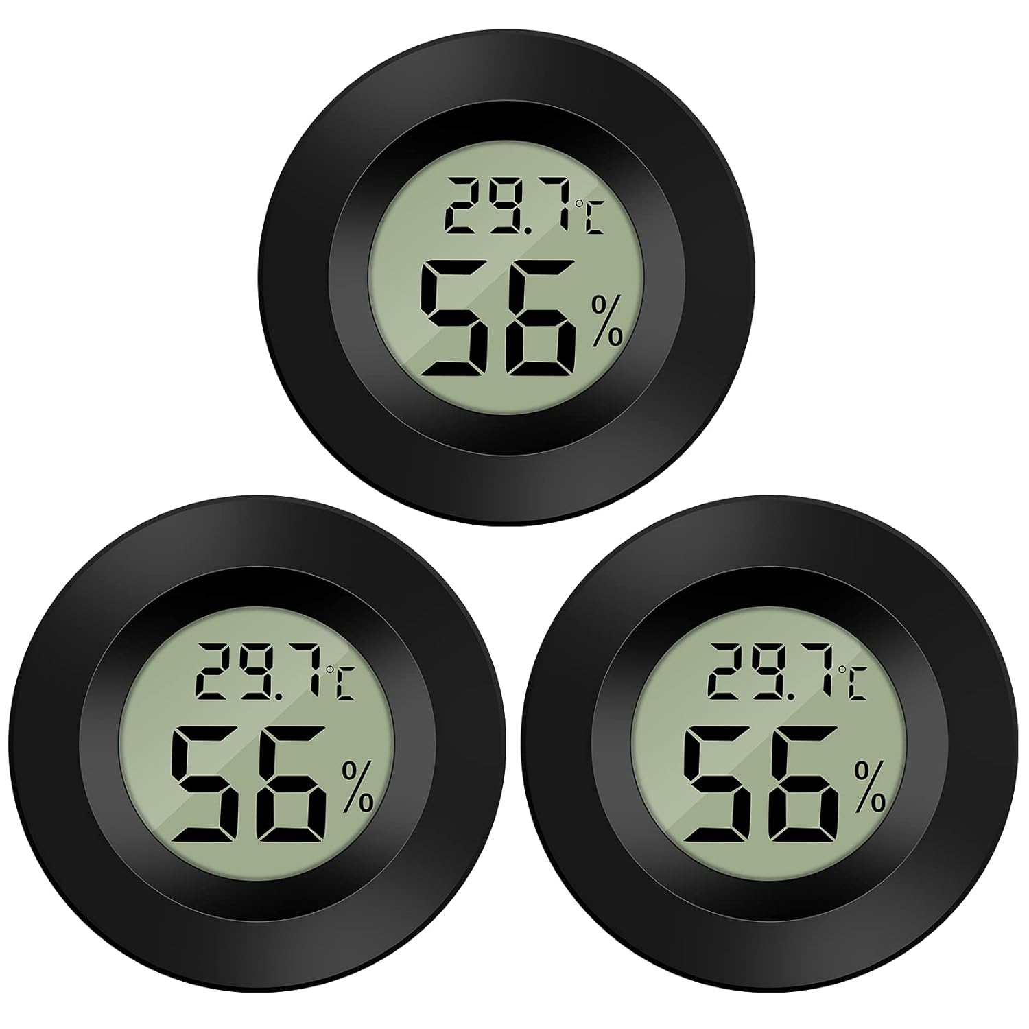 (3 PCS) Mini cyfrowy termometr LCD Higrometr Temperatura Wilgotność -50 ~ 70 ℃ 10% ~ 99% RH Przenośny termometr Wskaźnik termo-higrometru