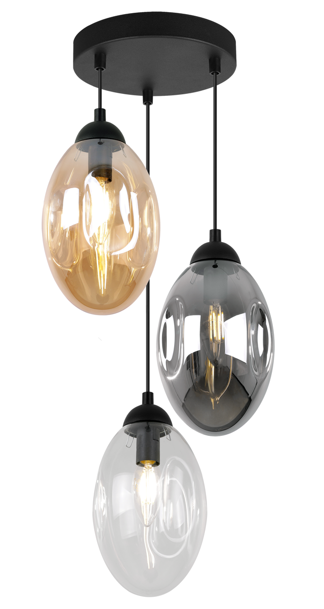 Lampa sufitowa wisząca modern Vigo 3xE27 klosz owalny wielokolorowy Light Home LH