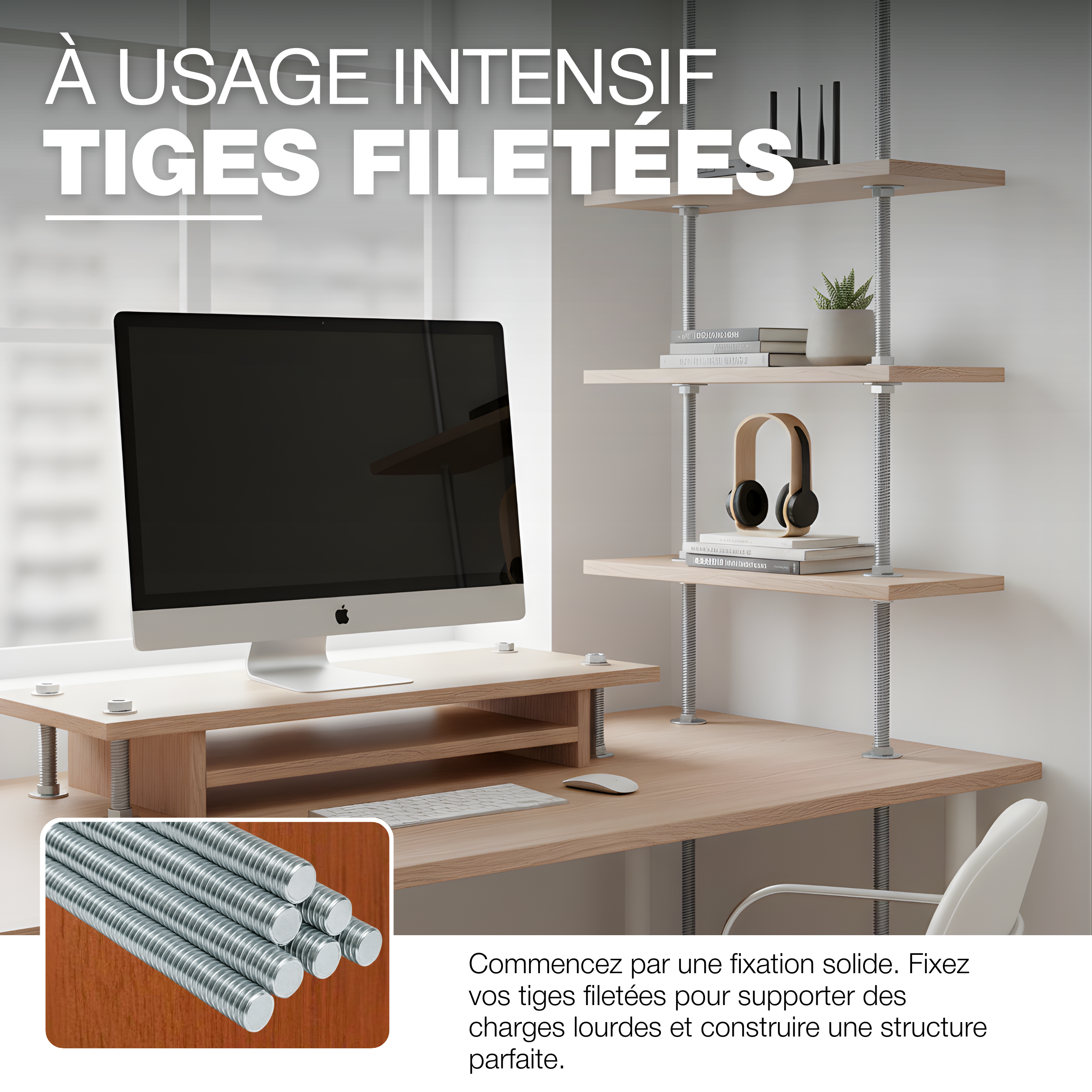 Tige Filetée M6 1000 mm Acier Inoxydable Barre Filetées Entièrement Vis Tige Filetée Barre Filetage à Droite Tiges Goujons GeZu Impex - 4