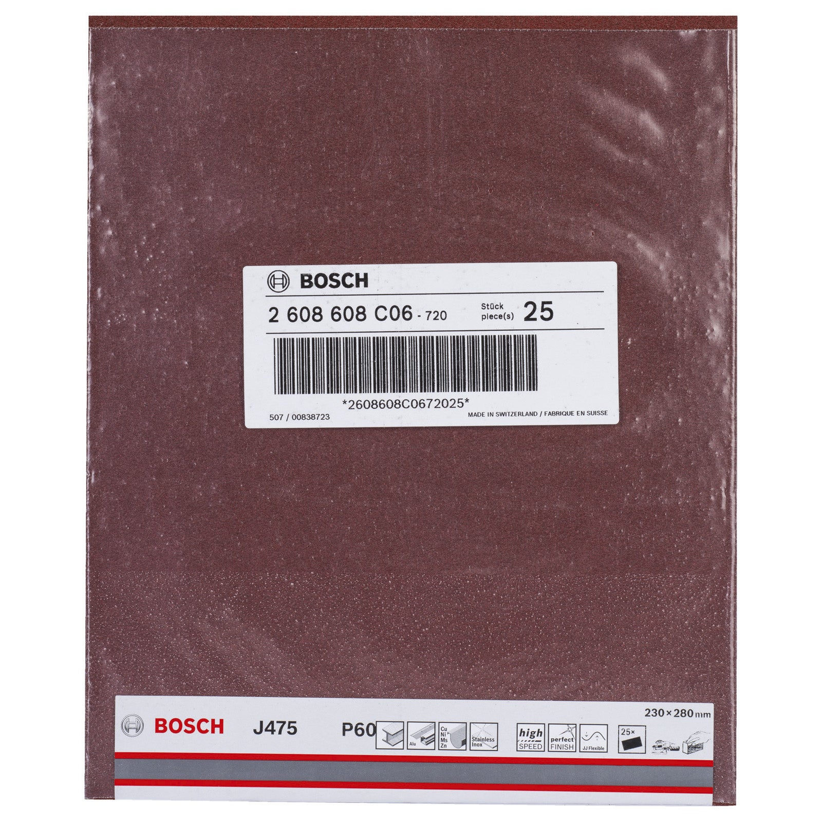 Bosch 25x papier ścierny J475 arkusz tkaniny ściernej 230 x 280 mm 60 - 2608608C06 - 8