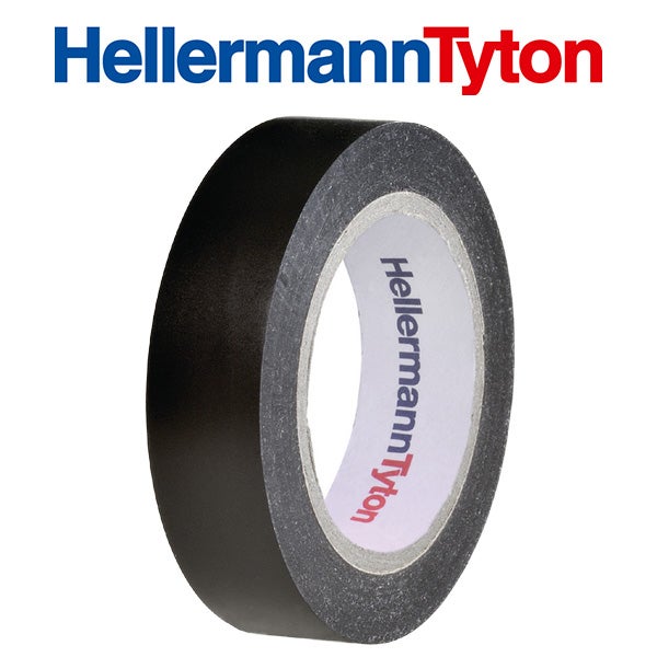 Ruban isolant Hellermanntyton, lot de 10, 10 m x 15 mm, noir, résistance 1 kV, ignifuge, homologué VDE, usage intérieur et extérieur - 2