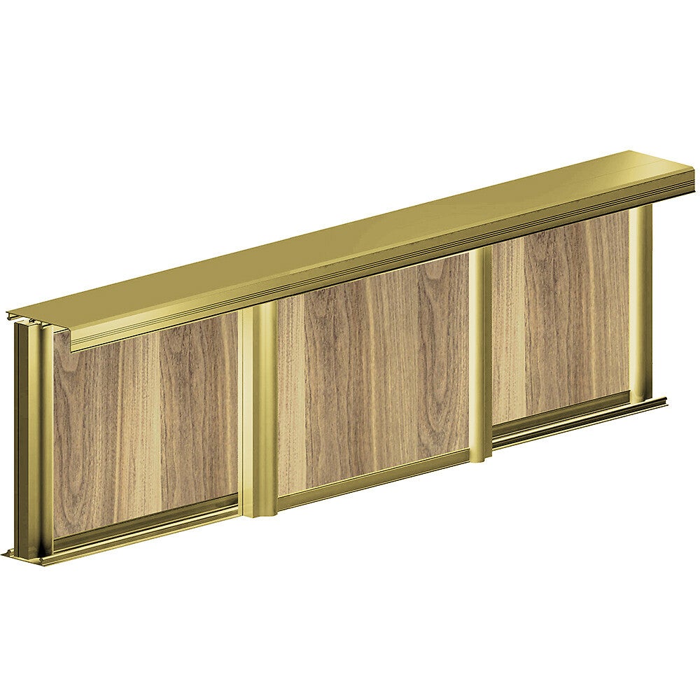 Kit SLID'UP 210 aluminium anodisé or pour 3 portes de placard coulissantes 16 mm - rail 2,7 m - 70 kg - 4