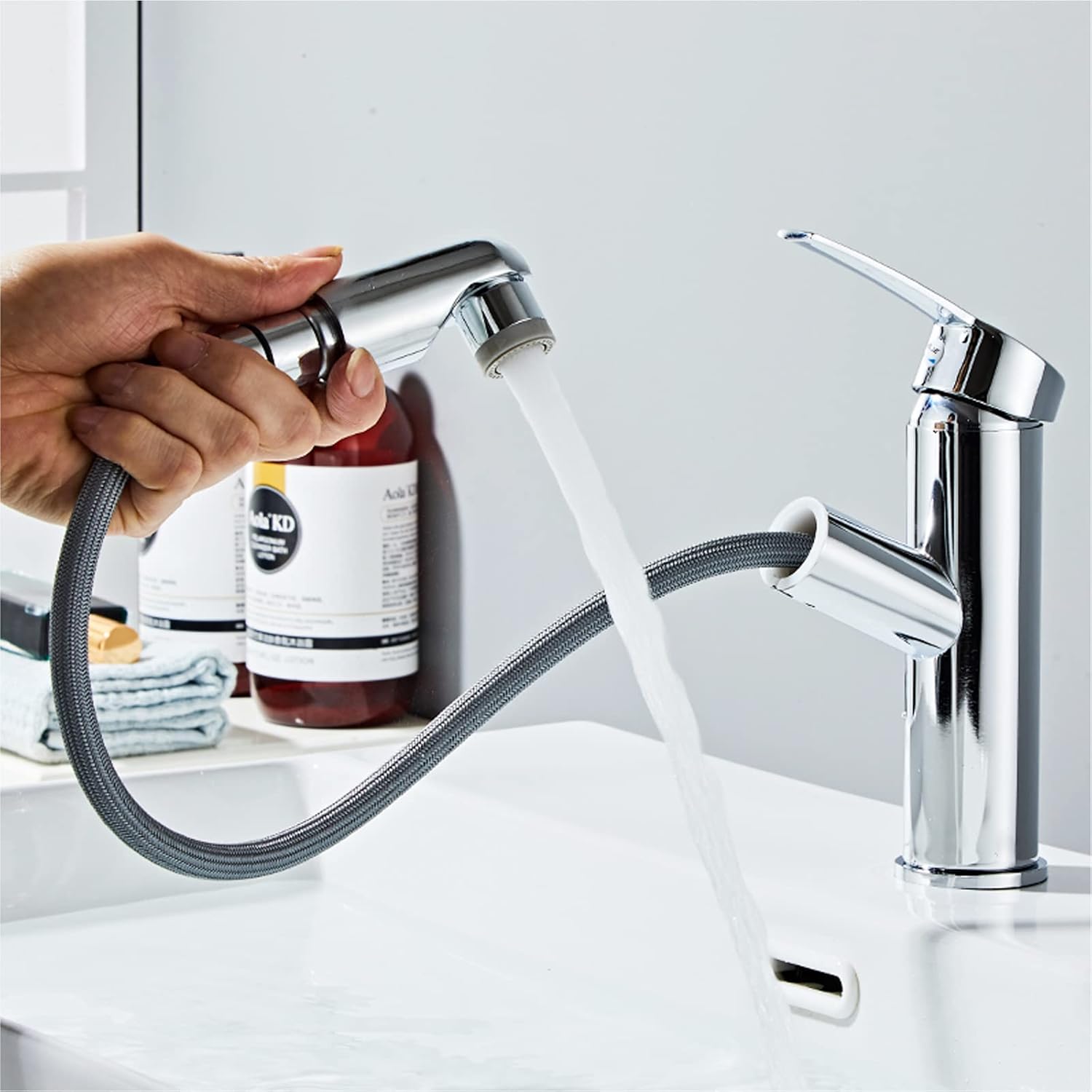 Robinet De Lavabo Pivotant 360° Avec 2 Jets – Flexible, Chromé, Vanne Céramique, économique En Eau, Installation Facile - 6
