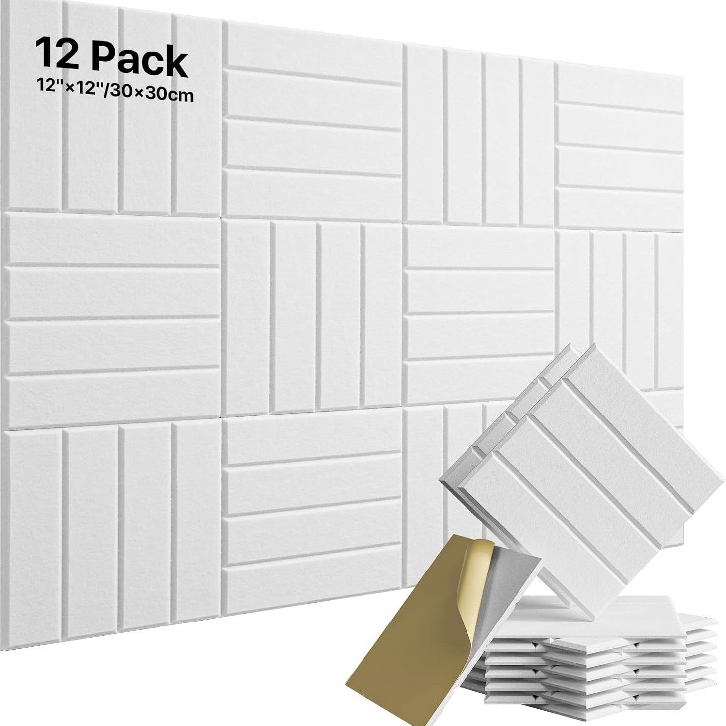 Zestaw samoprzylepnych paneli dźwiękochłonnych dźwiękochłonne panele ścienne o wysokiej gęstości poliestrowa wyściółka dźwiękochłonna x x cm