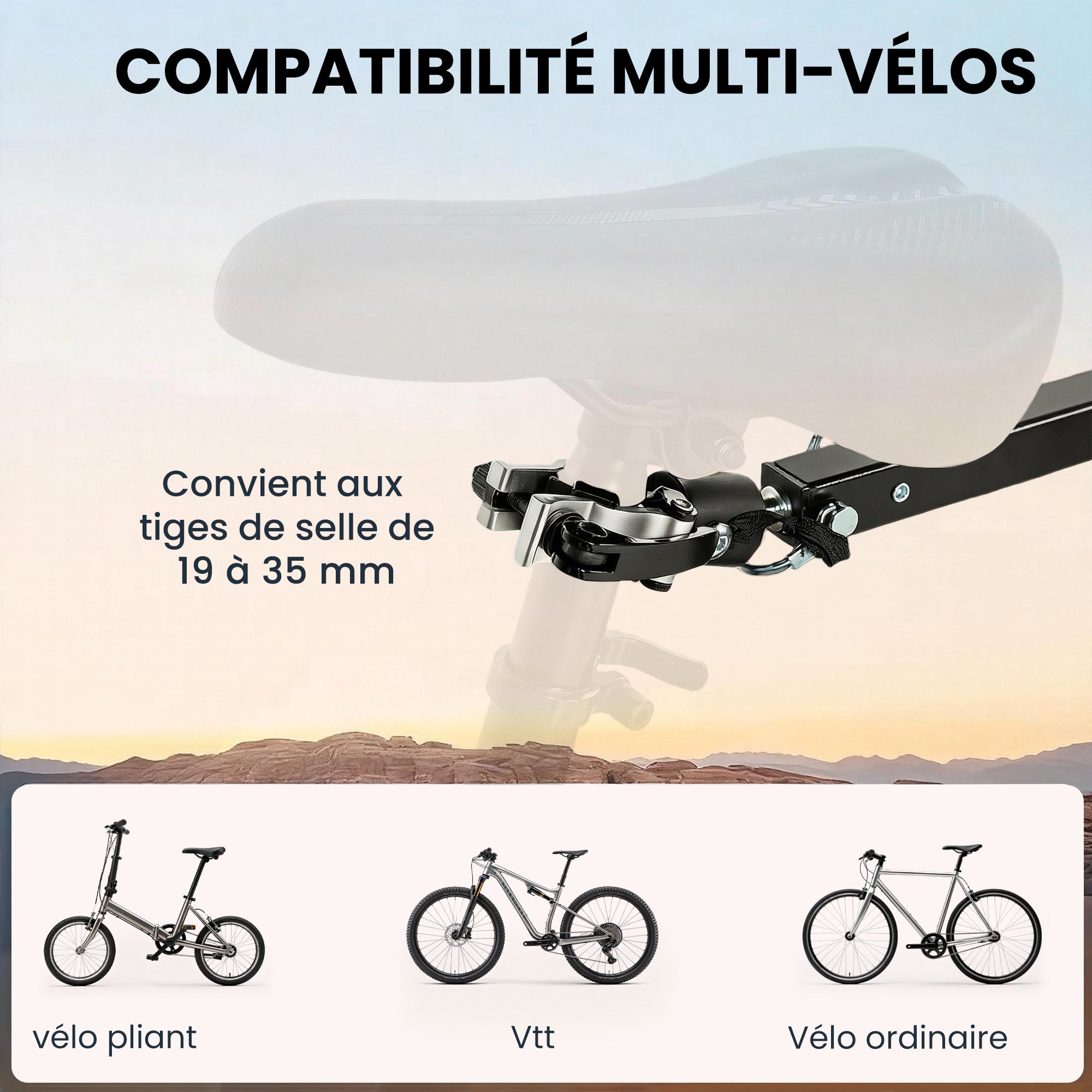 Remorque vélo cargo - chariot de transport - SPORTNOW - pliable caisse plastique 65L et couvercle - acier - 145x51,5x72cm - noir - 9