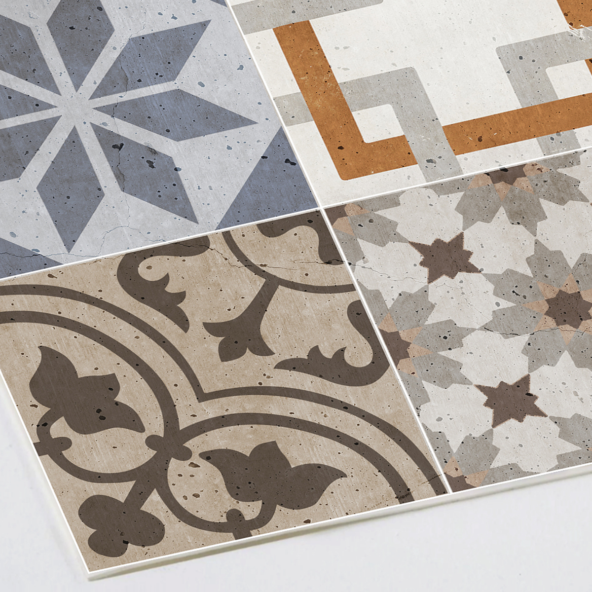 Tappeto antiscivolo in vinile Tiles vntage 3 66x250 cm - PVC stampato, lavabile, ignifugo, per il salotto o la cucina, stile idraulico - 3