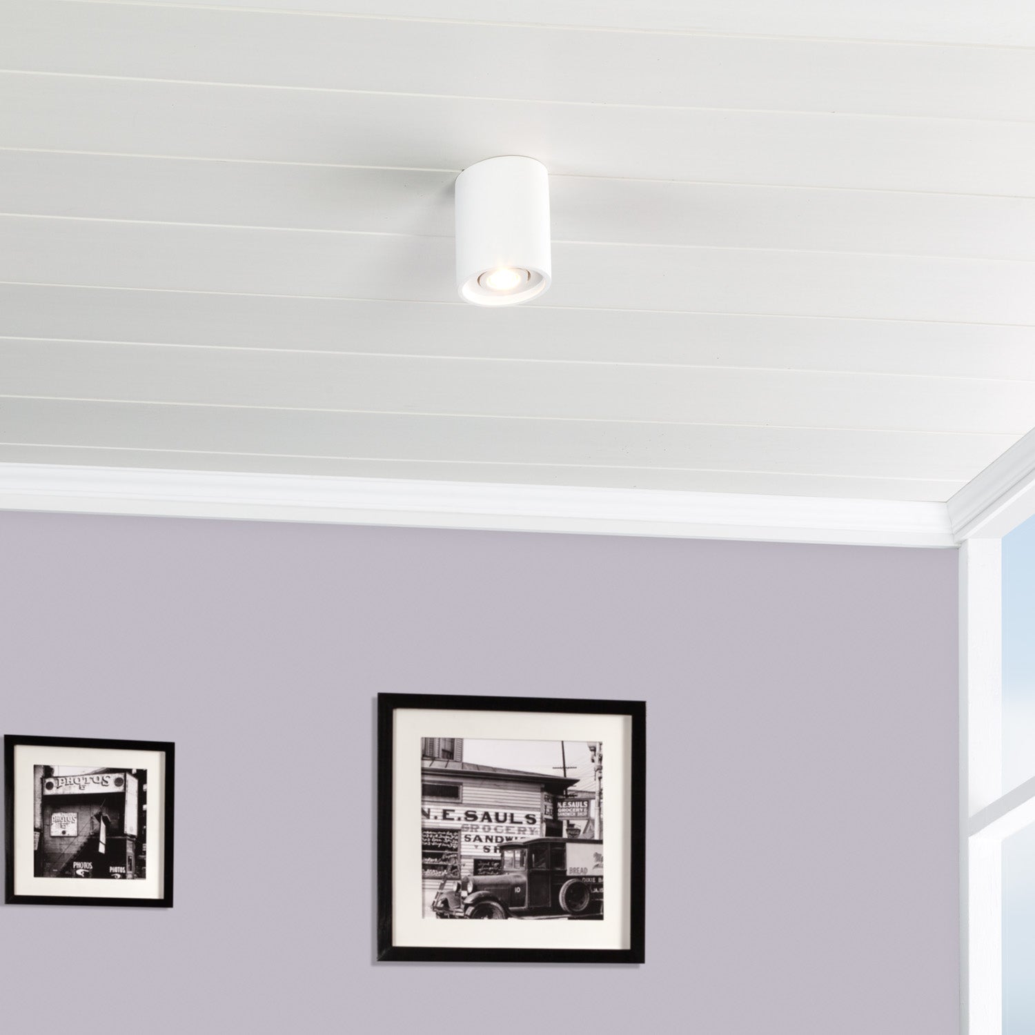 Plafonnier Aluminium Quartz Blanc, Blanc, Aluminium, GU10, IP20, 110 mm x Ø80 mm - 2