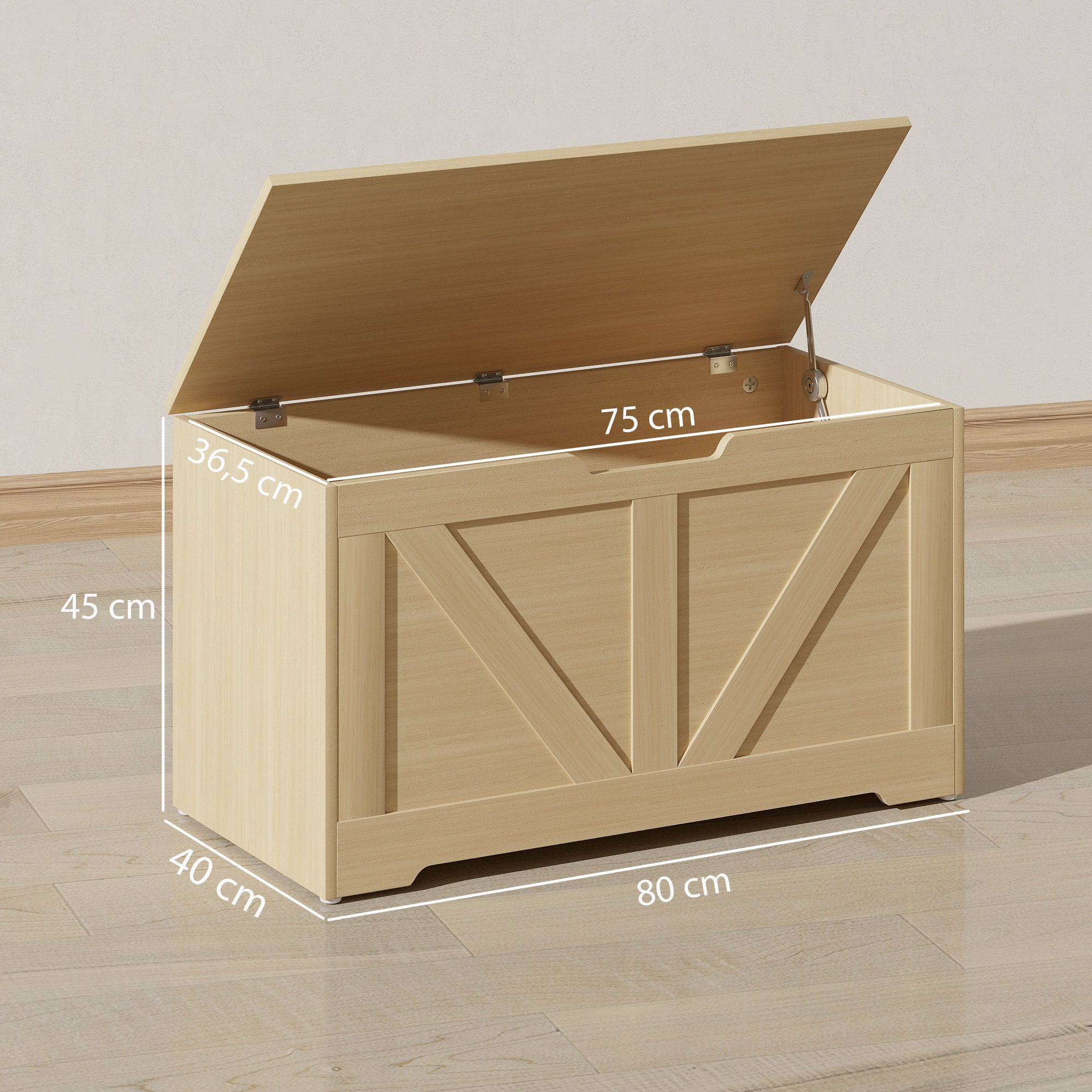Meuble d'entrée rustique pour le rangement, 80x40x45cm, bois naturel ...