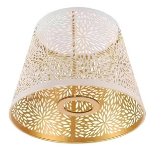 BEIJIALY Paralume, Paralume in Metallo, Paralume in Metallo, Copertura per Paralume Scavato, Decorazione Domestica in Stile Moderno e Semplice per Lampadine E14 E27(Bianco