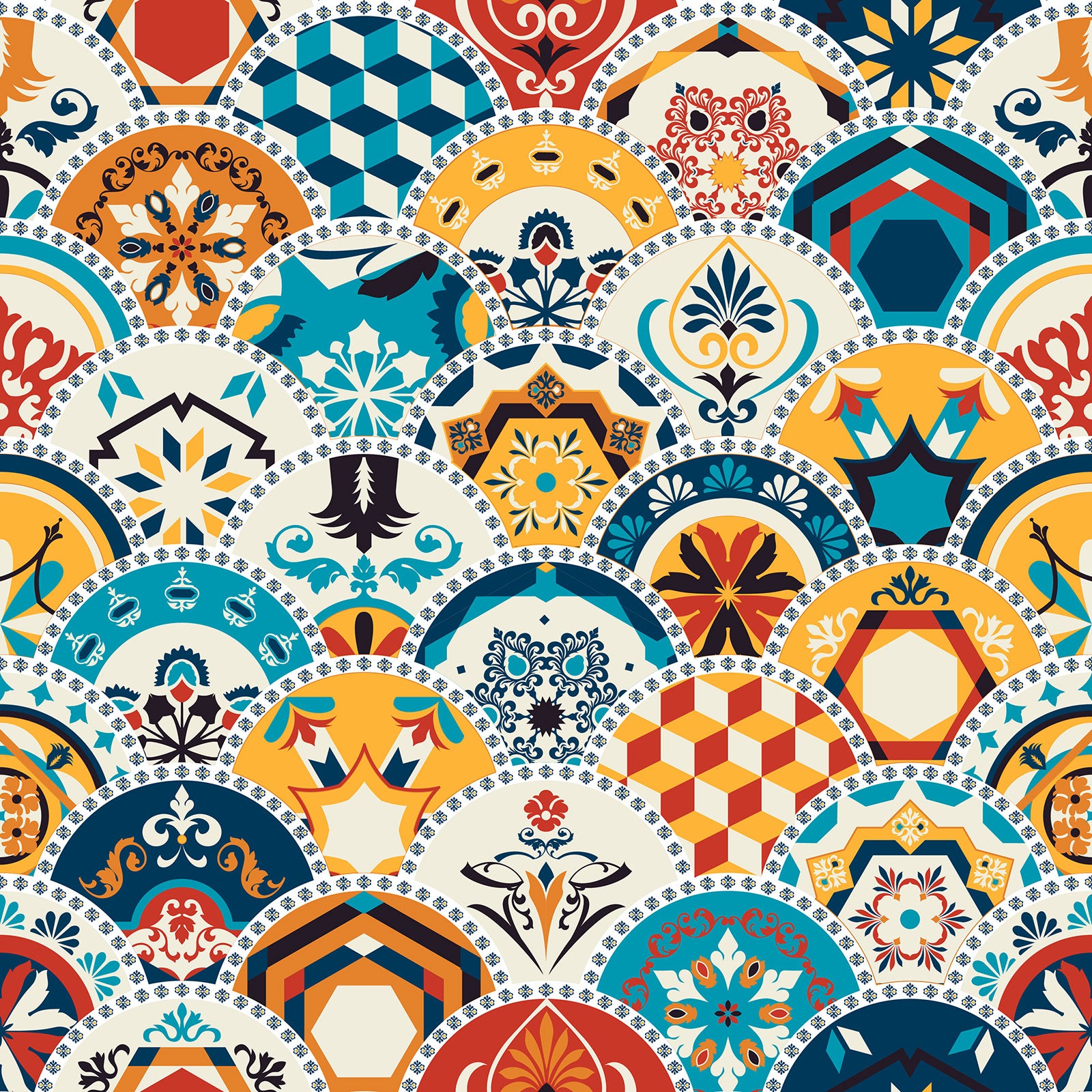 Crédence adhésive sticker décoratif pour cuisine - Effet carreaux de ciment - Adhésif MAT - 60x60 cm - 2