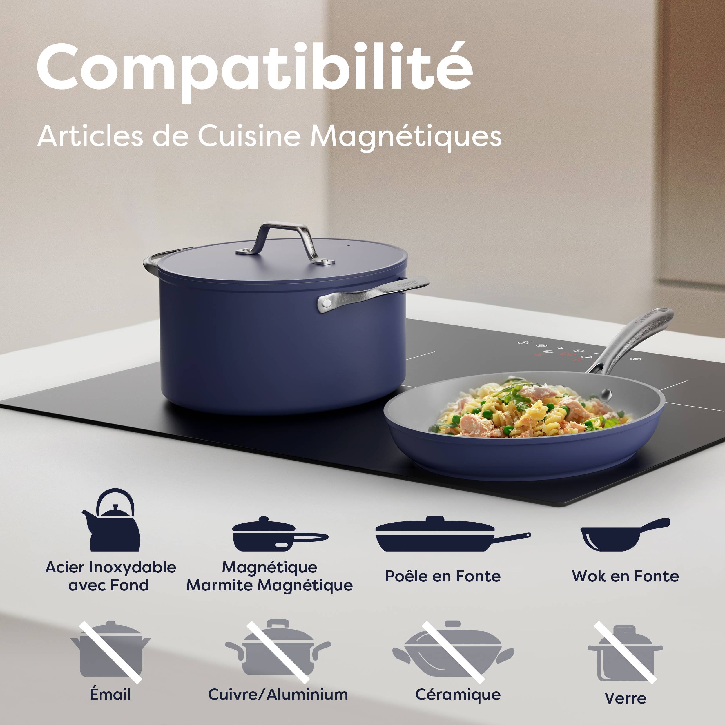 CIARRA Plaque Induction 3 Foyers 6200W 59x52cm Booster Auto-Stop 99 Mins Minuterie CD3BIH - 9