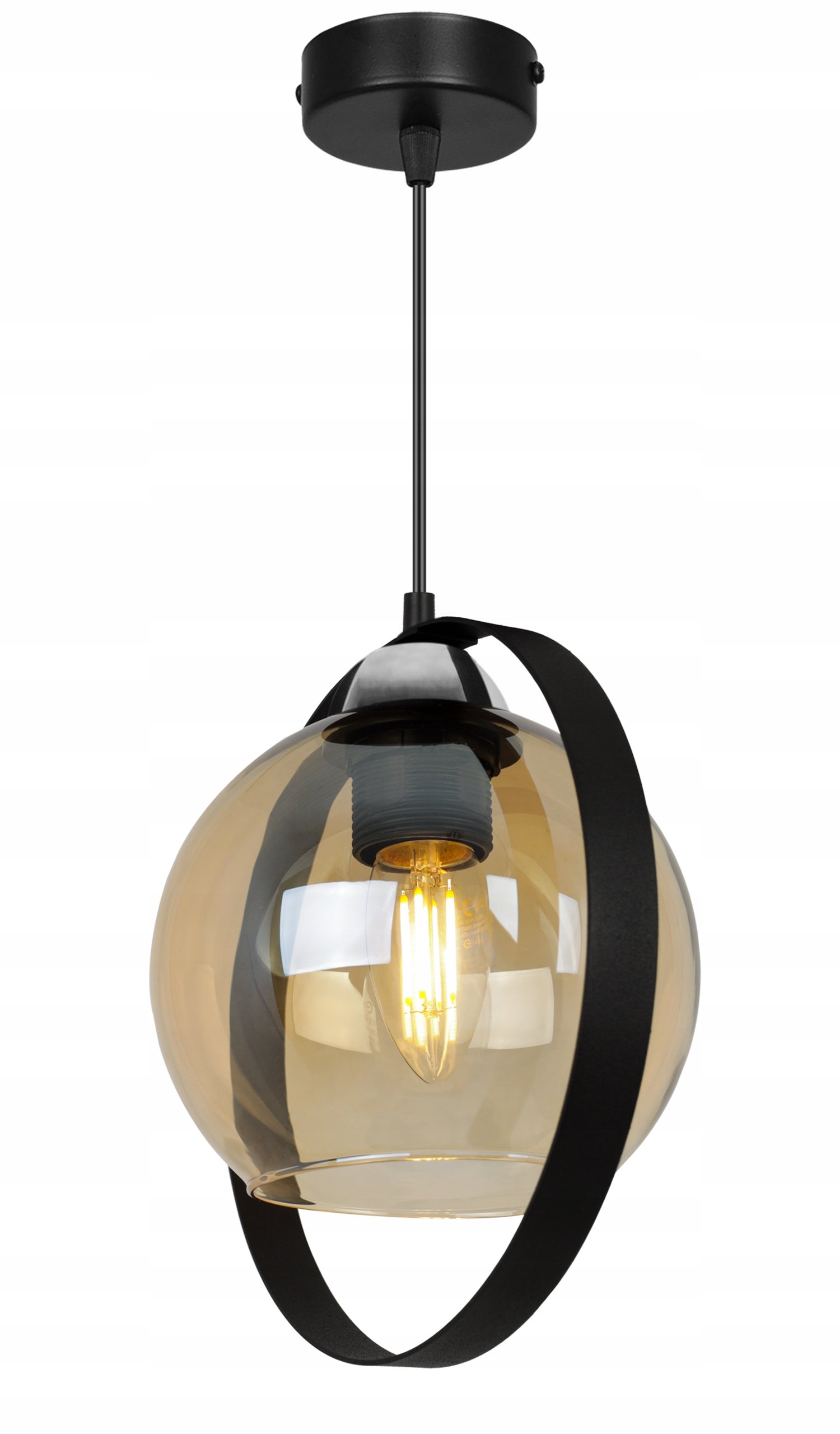 Lampa sufitowa wisząca Ring Haga modern 1xE27 abażur pierścień złoty Light Home LH - 7
