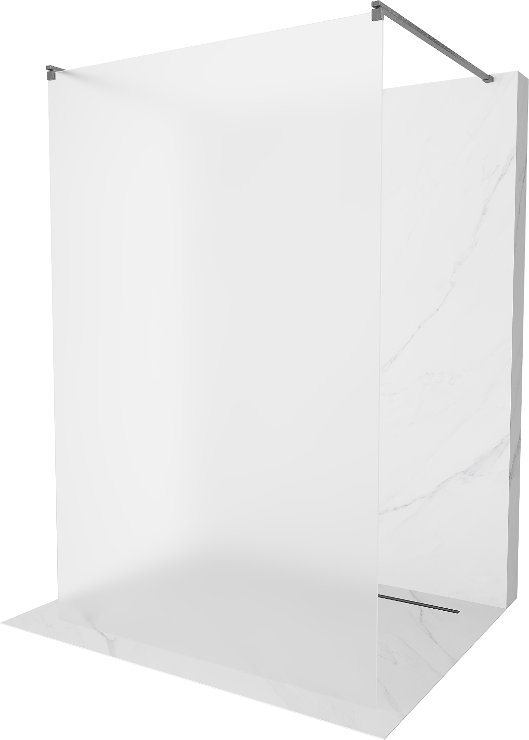 Mexen Kioto ścianka prysznicowa wolnostojąca 120 x 200 cm, szron 8 mm, gun gray szczotkowany - 800-120-002-66-30