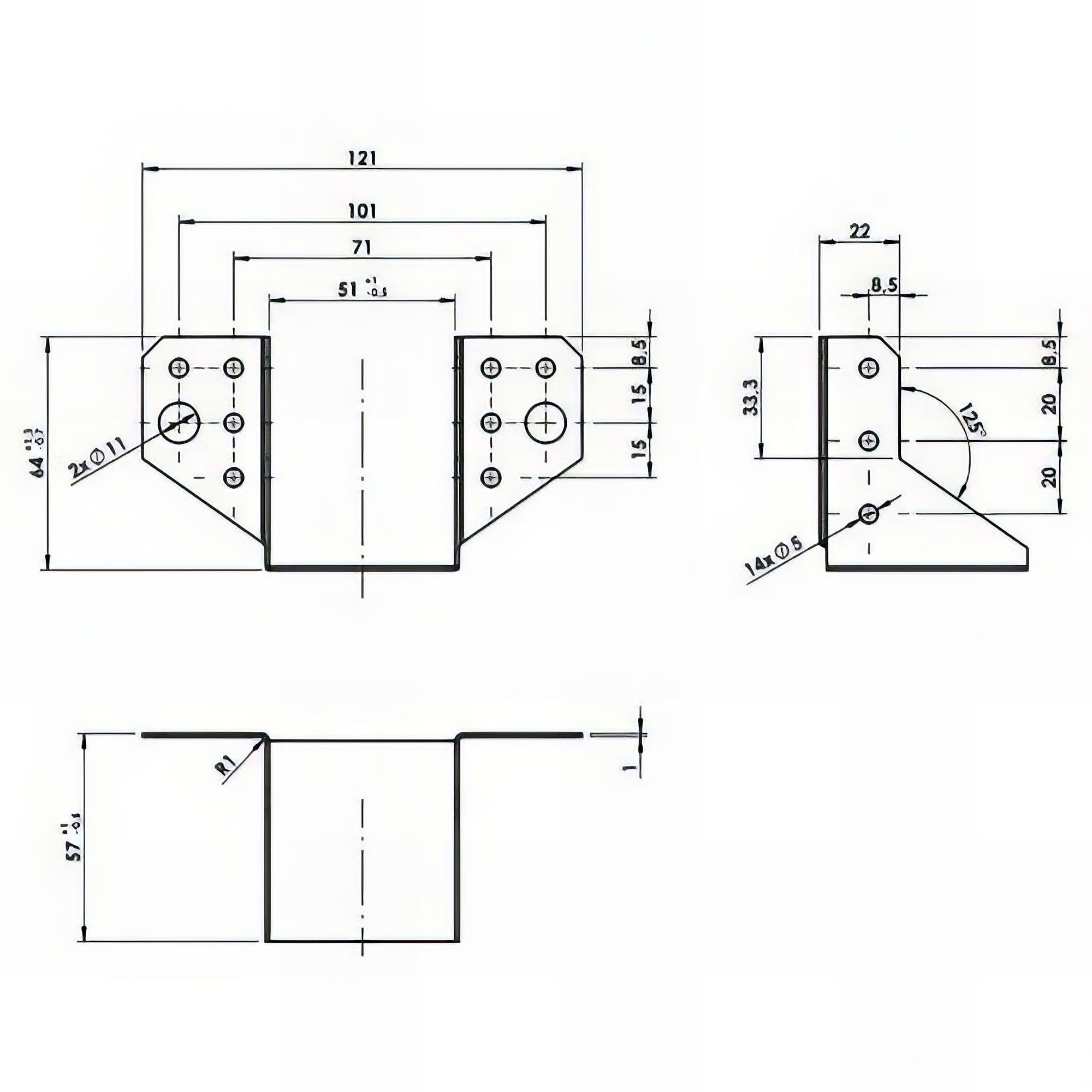 Sabot de charpente léger galvanisé à ailes extérieures - Larg. 51 x Ht. 65 mm - 2