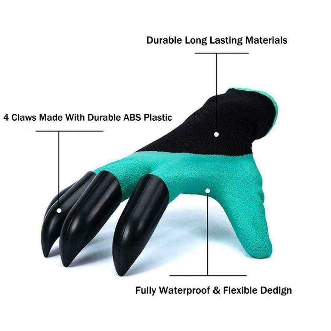 Gants de jardinage à griffes, imperméables et sûrs pour creuser, tailler et planter (4 griffes) - 3
