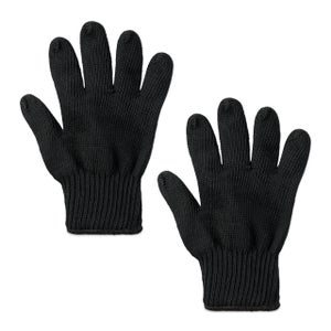 Gants De Barbecue SNZ - Résistants à 800°C - Fibre Aramide Et Silicone - Antidérapants Et Lavables - Pour Four, Pizza, Soudure (Paire Noire)