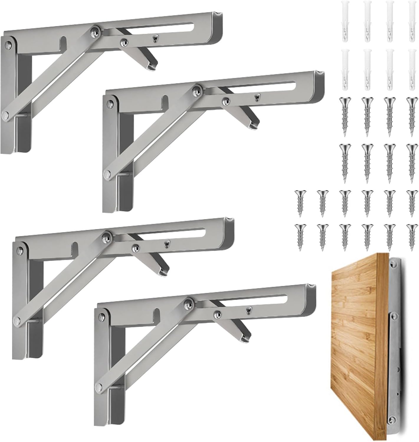 Staffe Per Mensole WELDUN - 4 Pezzi Neri Da 30cm, Portata Fino A 70kg - Foto 8