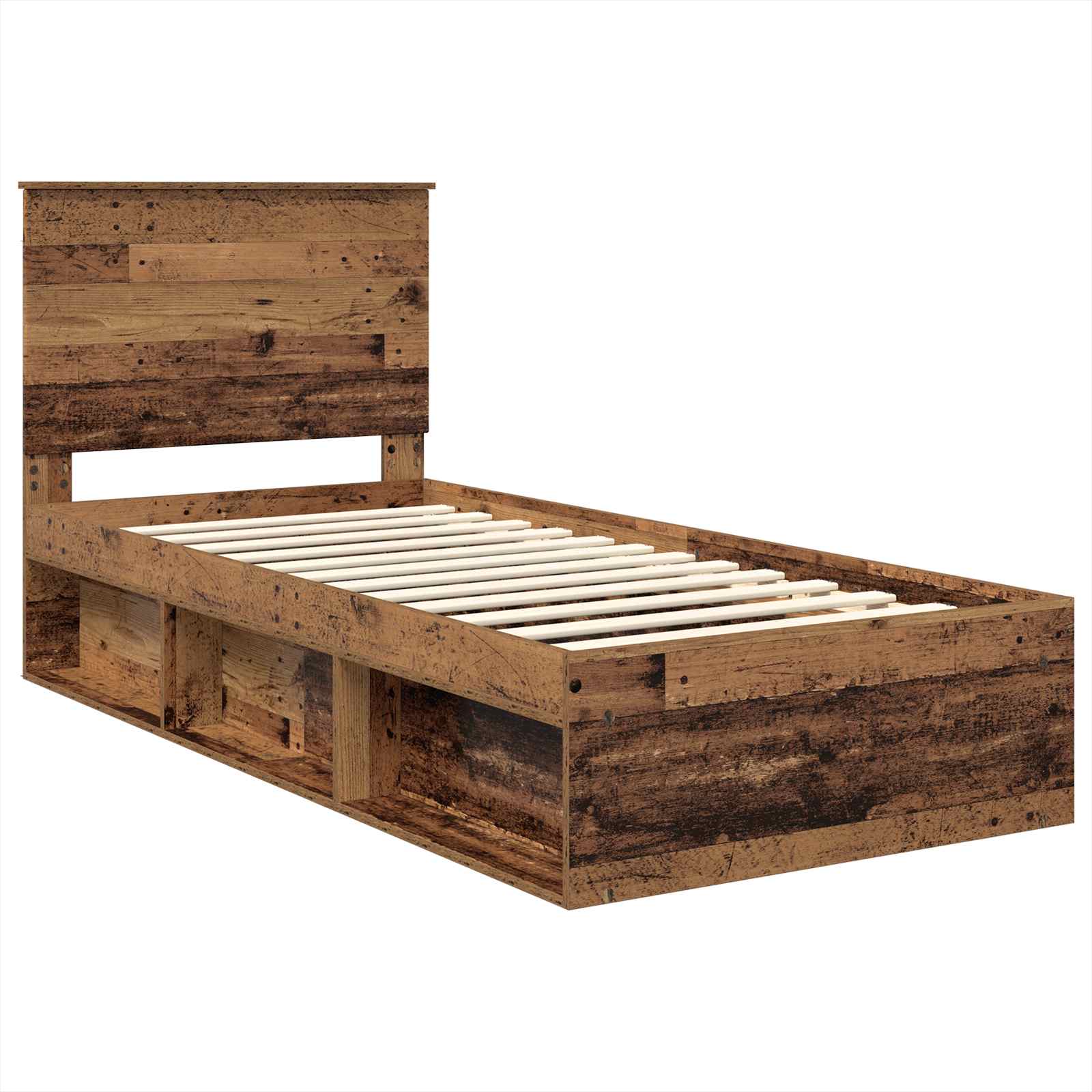 Cadre de lit Bois ancien 100 x 200 cm Bois de pin massif - 4