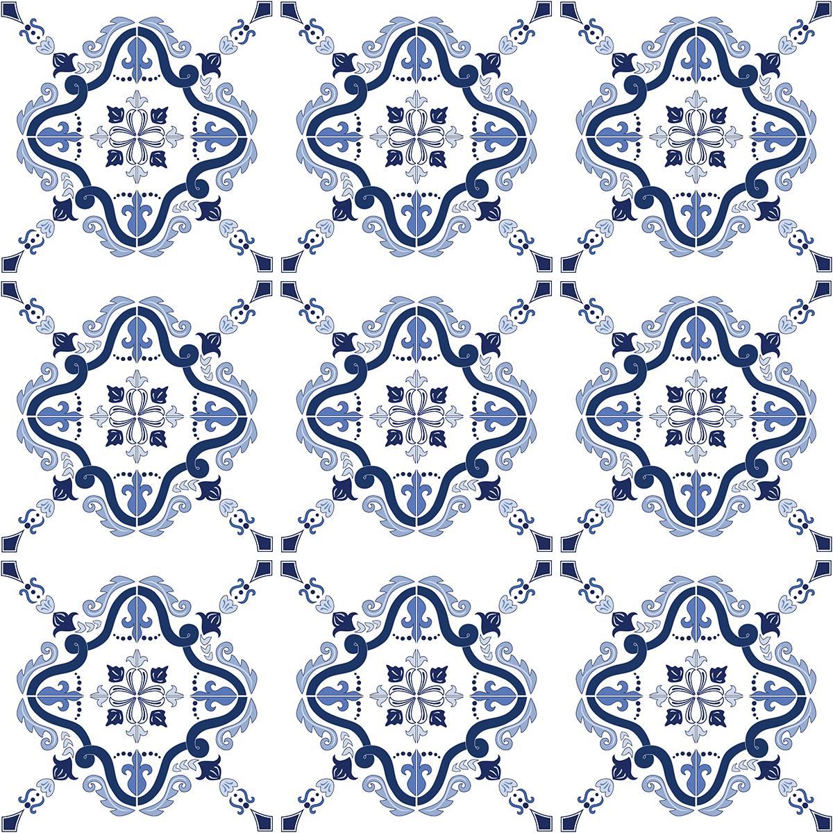 9 adesivi piastrelle azulejos Amelia - Sticker adesivo - adesivi murali - 9stickers10x10cm - 2