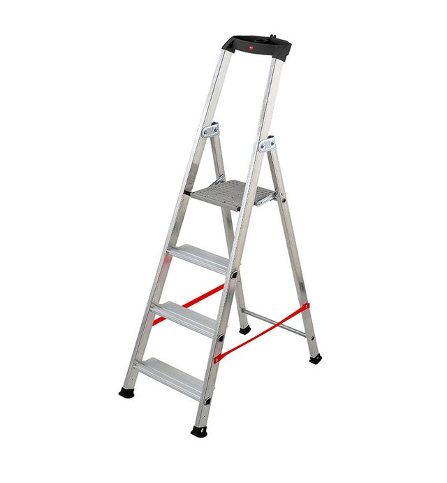 Escabeau professionnel pliable en aluminium 4 marches larges Hailo Alu Pro