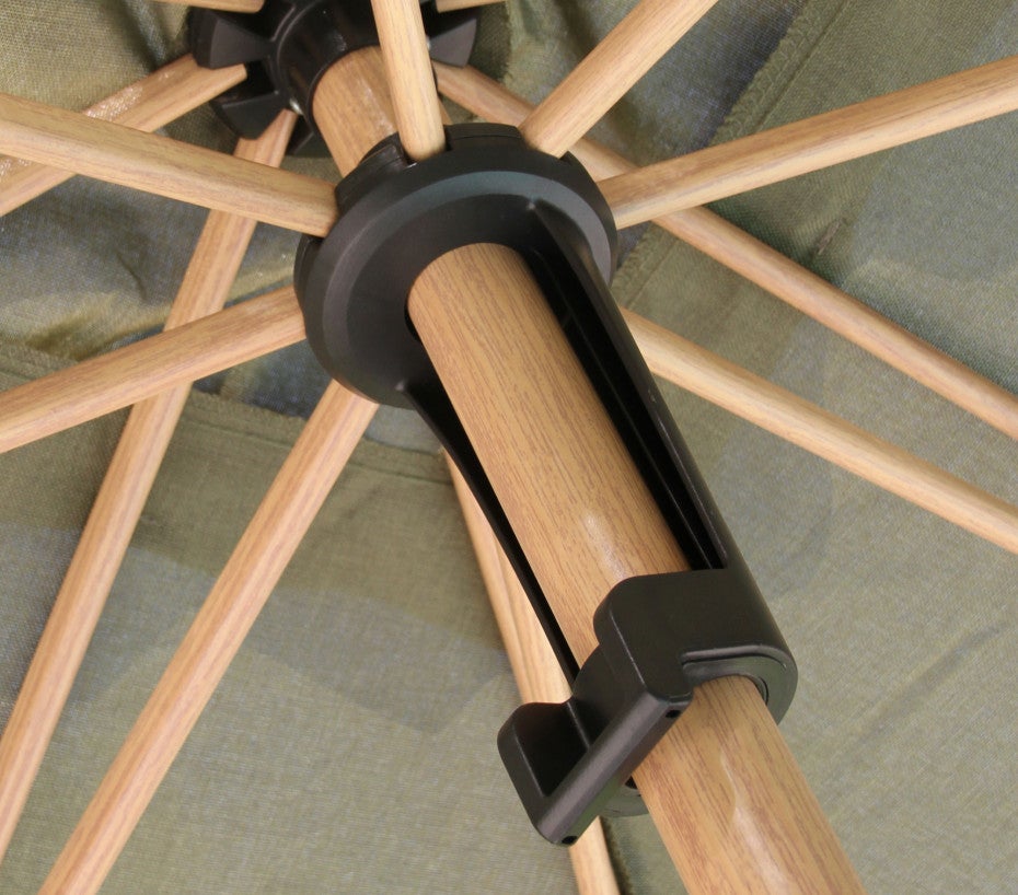 Parasol droit 2,4m - effet bois - terracotta - RUBIS - 3