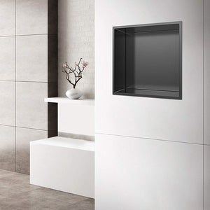 ZBJDX Nicho De Ducha Empotrado, Caja De Nicho De Ducha Lista Para Azulejos De Acero Inoxidable 304, Estante De Baño De Dos Niveles, No Necesita Azulejos, Fácil De Instalar Para Baño