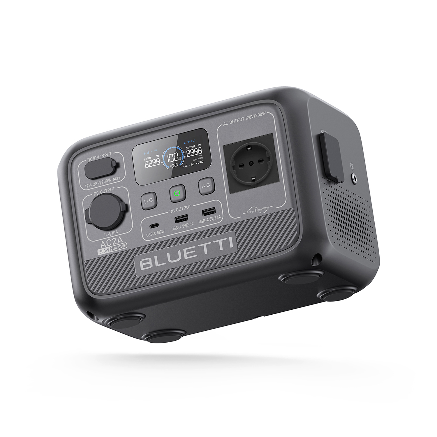 Bluetti  Generador Eléctrico Portátil Ac2a, Batería Lifepo4 De 204.8Wh Con Salida De Ca De 300W, Estación Eléctrica De Generador Solar Portátil , Leroy Merlin