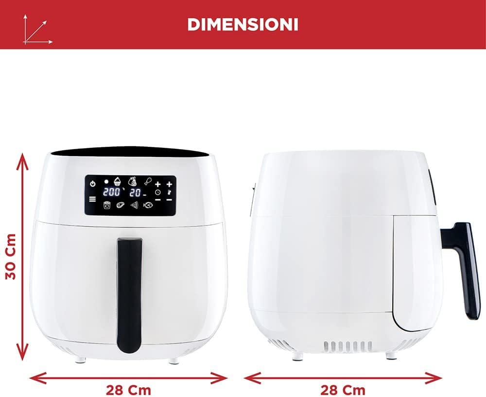 Friggitrice Ad Aria 4L Tagars - Digitale, 7 Programmi, 1400W, Cottura Senza Olio