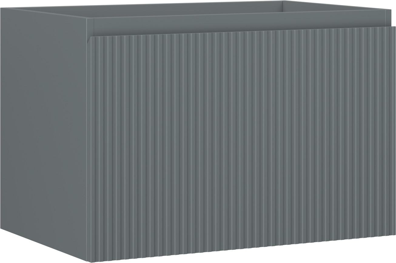 Mexen Rivel szafka łazienkowa podumywalkowa 70 cm, 1 szuflada, ryflowana , grafit mat - 91A20-07047-1-BF66