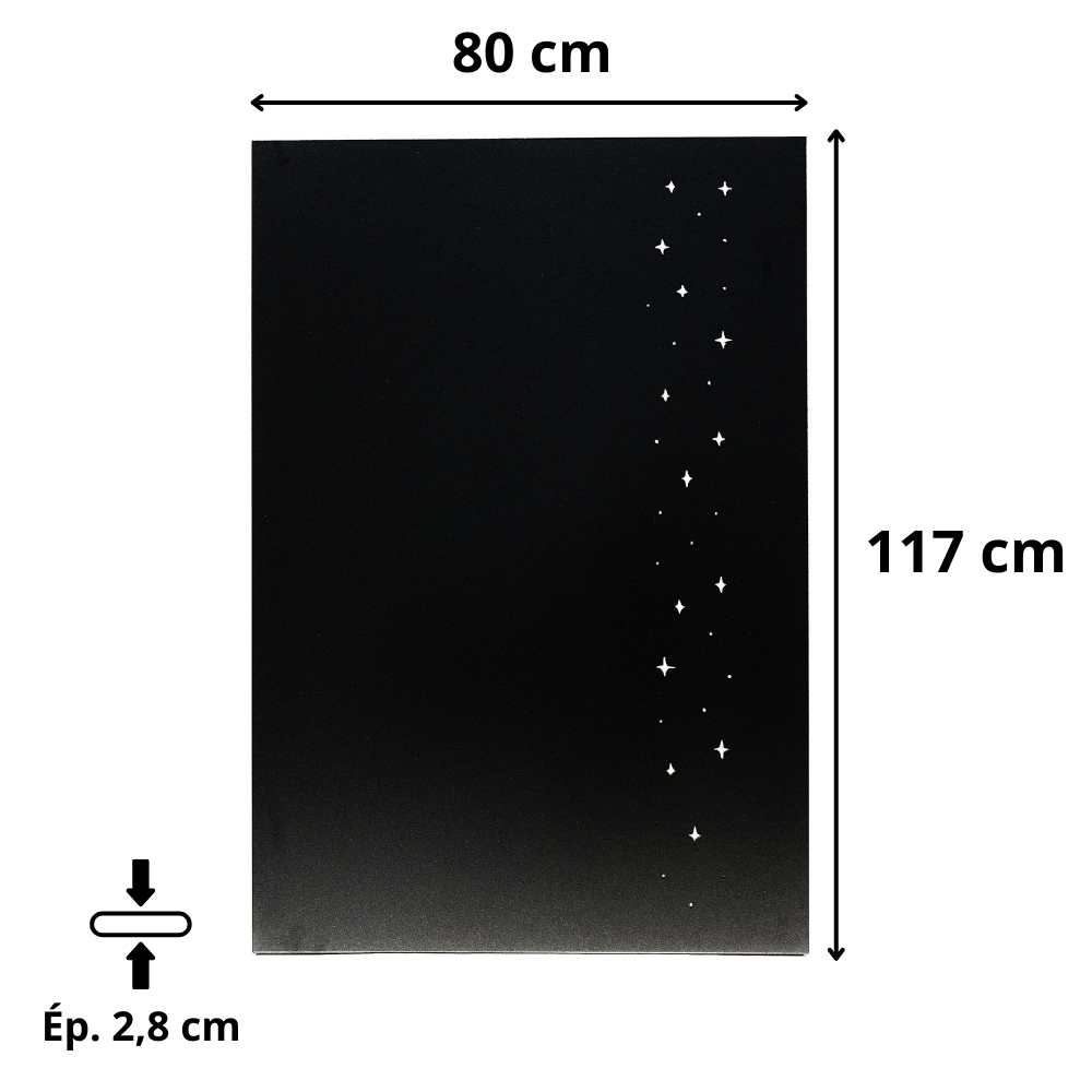 Plaque de protection murale déco étoiles acier isolant Delvar l.80 x H.117 cm Edilinox - 3