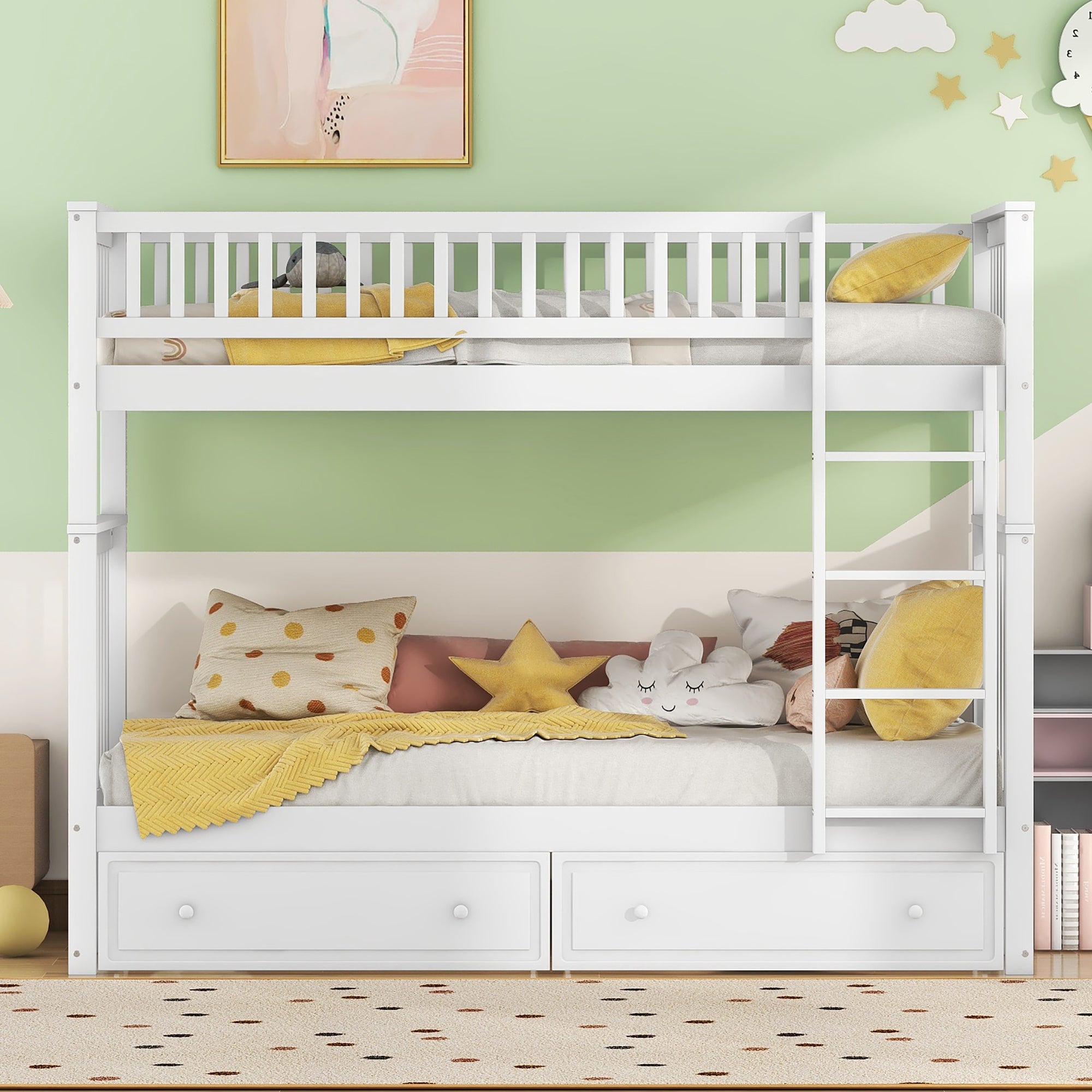 Letto A Castello Bambini MIMI DL Con Cassetto - Legno Naturale, 70x140 Cm, Rete Inclusa - Foto 9