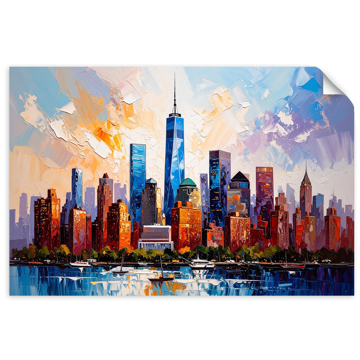 Naklejka na ścianę do salonu sypialni, Nowy Jork Manhattan 30x20