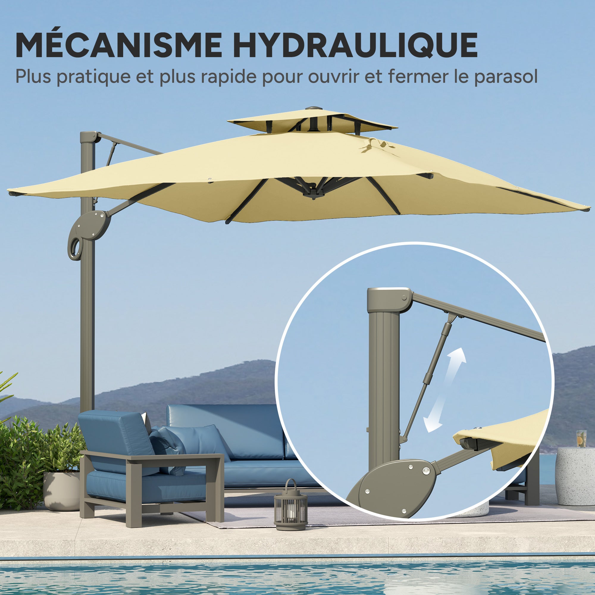 Parasol déporté Aluminium Outsunny - 4