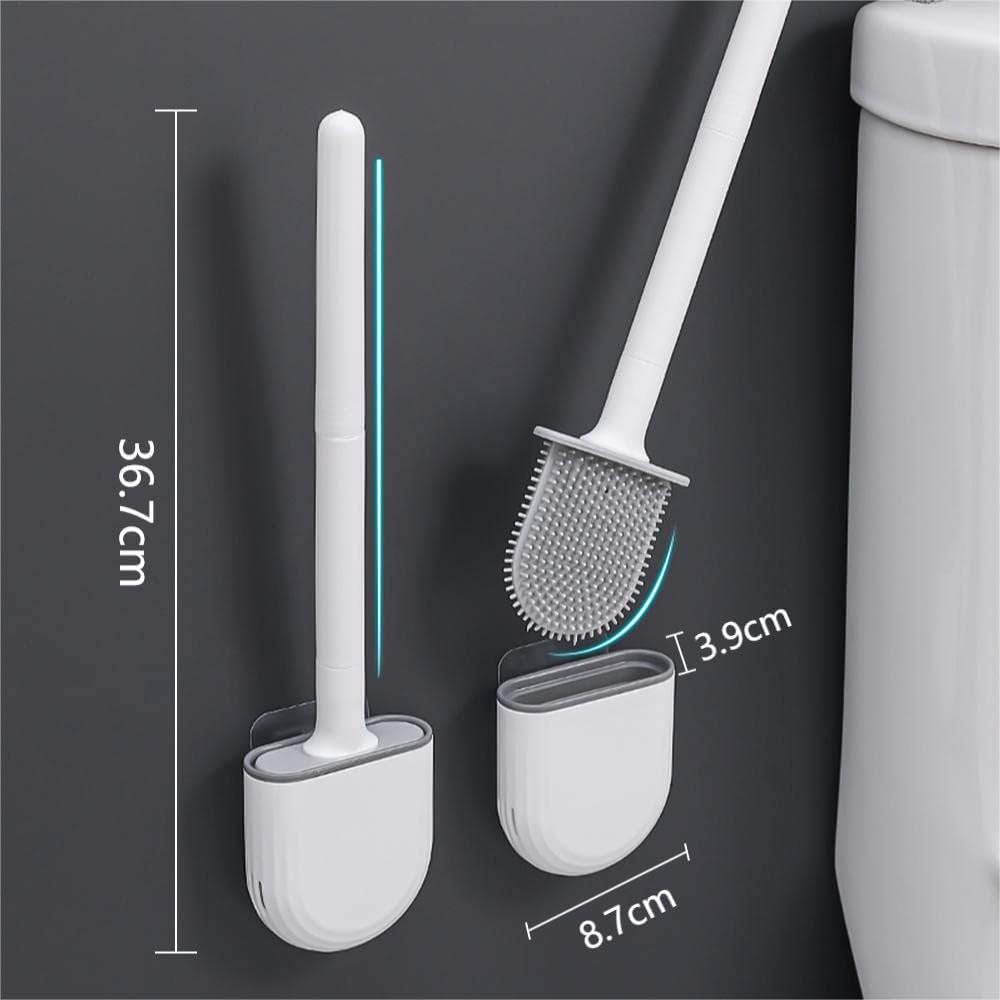 Scopino Per WC, Scopino Per WC In Silicone Per Pulizia Profonda Con Manico In Plastica Antiscivolo Base Con Fessura Di Ventilazione Per Wc 87258390