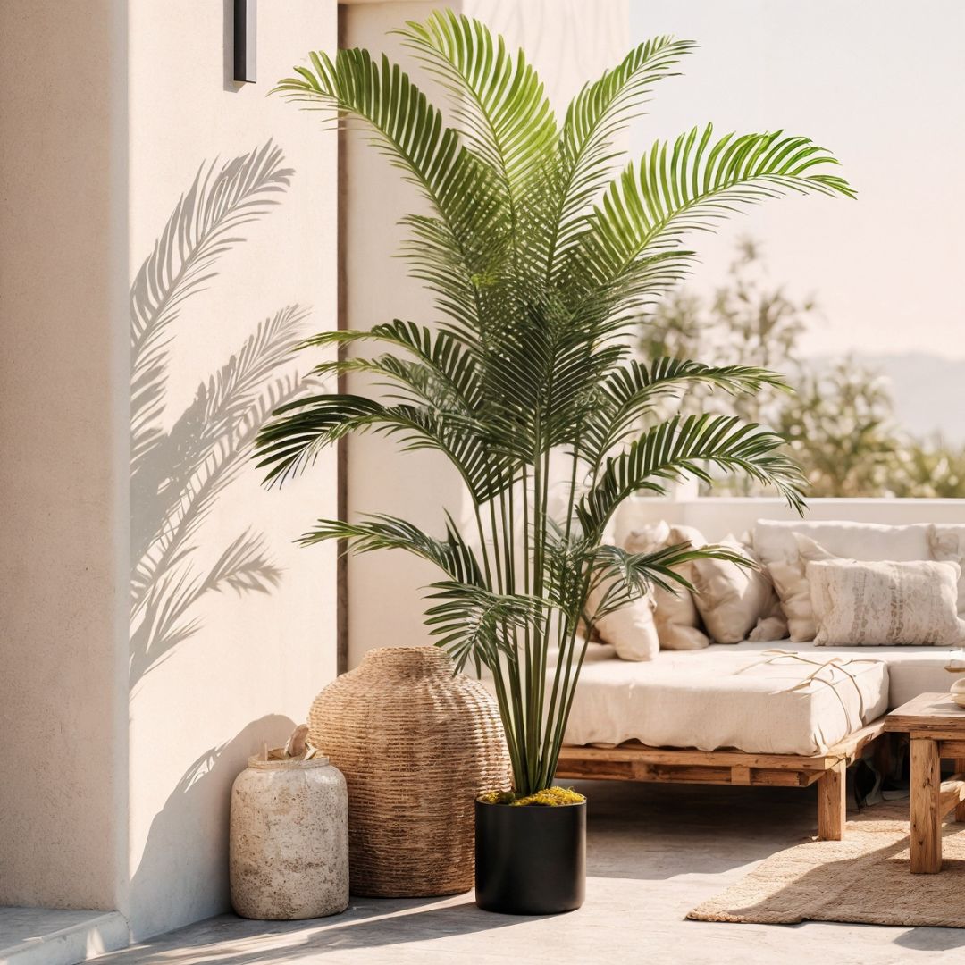 Palma Artificiale 1,8 M Con Vaso - Pianta Finta Realistica In PE Per Interni Ed Esterni - Decorazione Verde Per Casa, Giardino, Ufficio, Balcone - 3