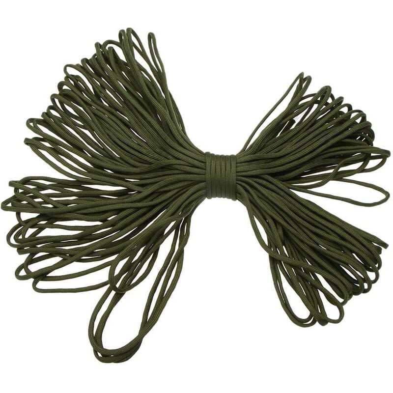 305M / 100Ft 7 Brins Corde De Parachute Corde Longe Outil De Survie D'Urgence En Plein Air, Verte,2pcs - 2