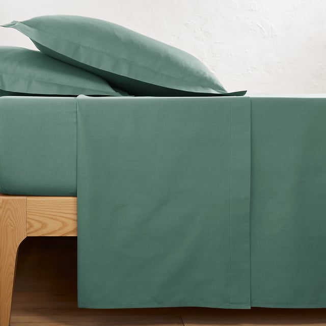 Drap plat en coton, Scenario - Vert forêt - 240 x 290 cm
