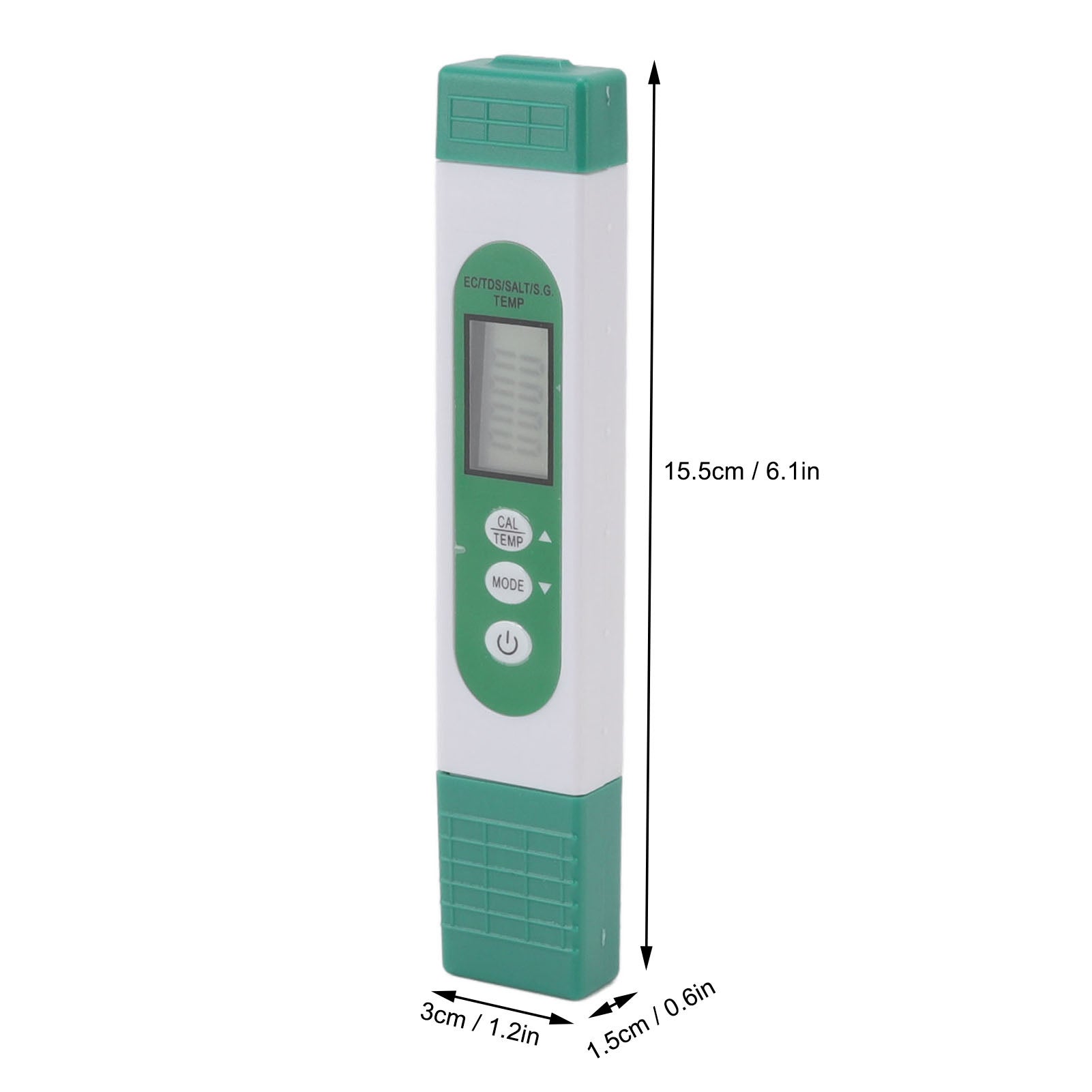 Testeur de qualité de l'eau 5 en 1, type stylo : sel, TDS, EC, SG, TEMP. Écran LCD numérique rétroéclairé. - 2