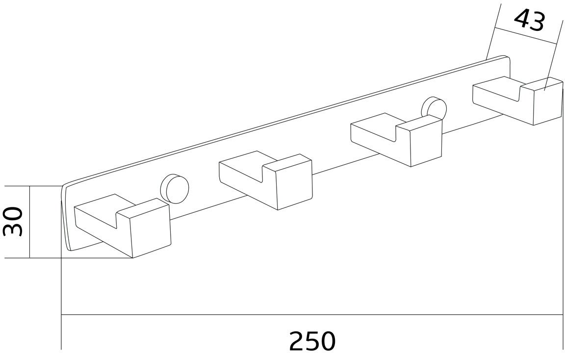 Mexen poczwórny haczyk na ręcznik, chrom - 709264-00 - 2