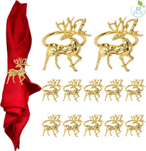 12 Pièces Ronds De Serviette Renne De Noël, 6CM Or Porte-Serviettes Elk Boucle De Serviette De Cerf Pour Le Déjeuner De Table De Mariage De Vacances | Leroy Merlin