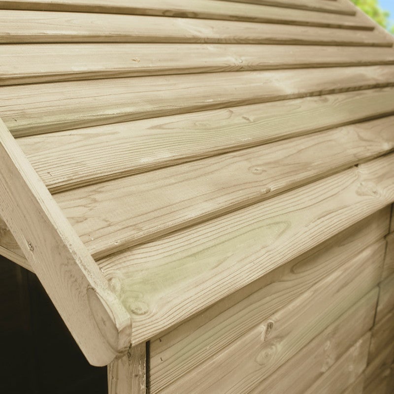 Cabane en bois traité avec terrasse et banc HEIDI - 6