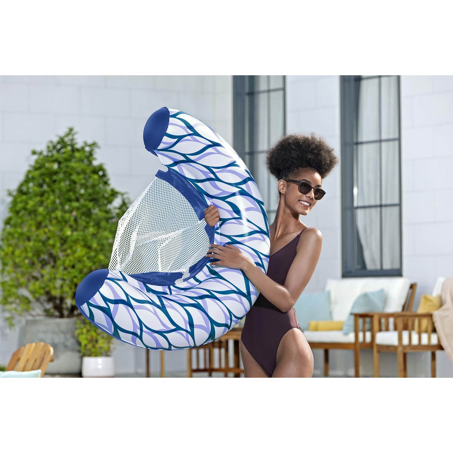 Dmuchany fotel do pływania Bestway 43922 materac plażowy wodny 119x67.5 cm - 5