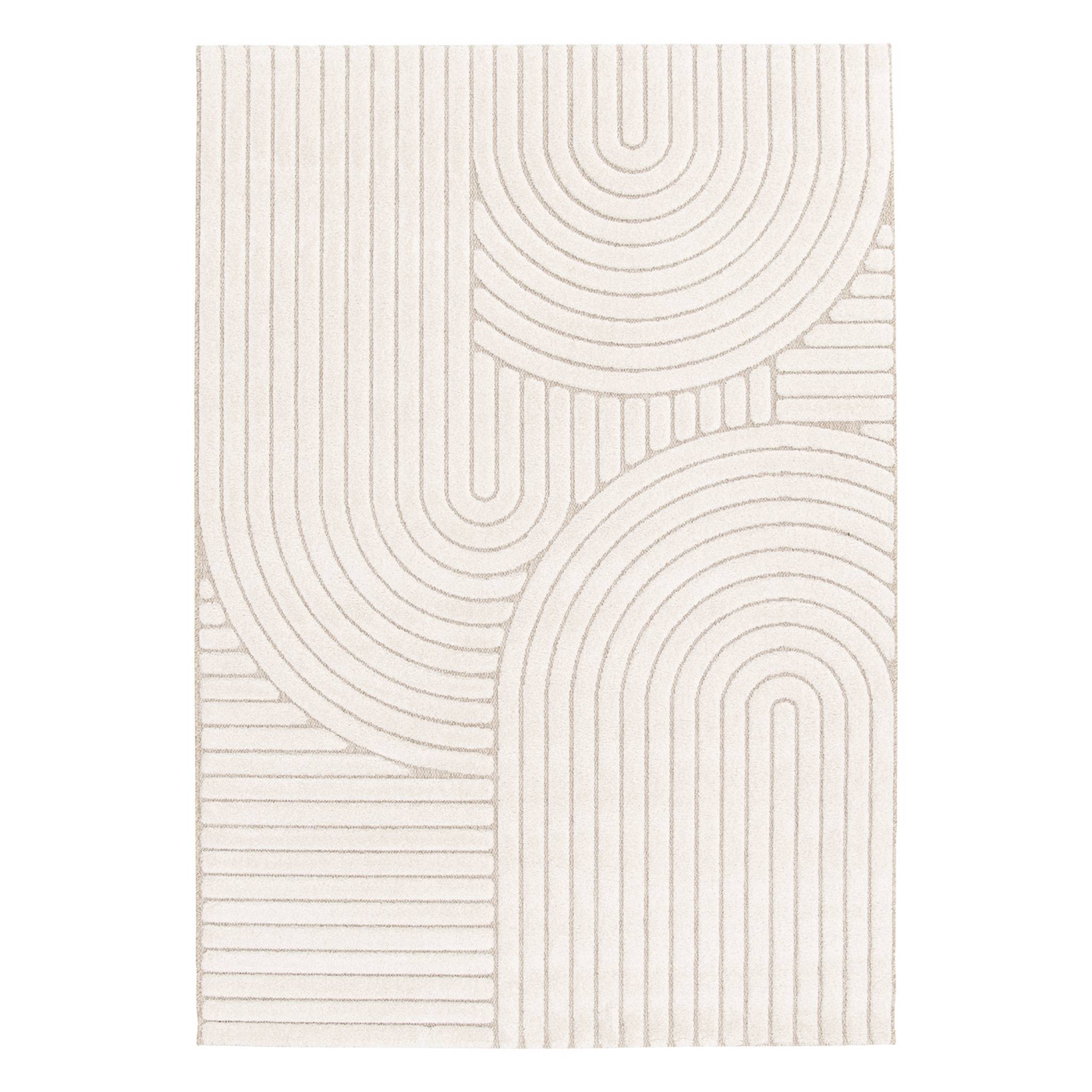 Alfombra interior motivo étnico arcos beige y crema - 2