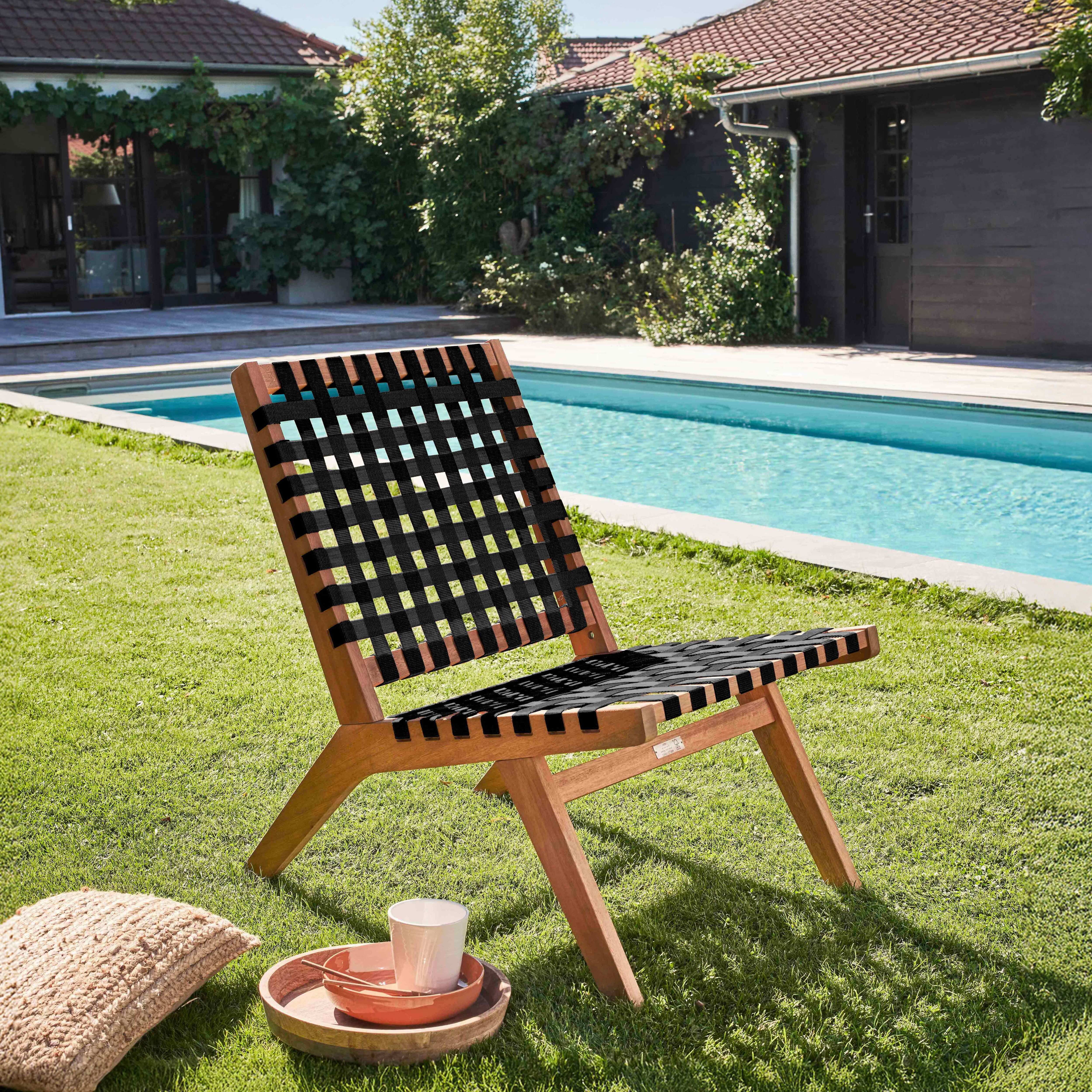 Set di poltrone relax in legno di eucalipto nero Leroy Merlin