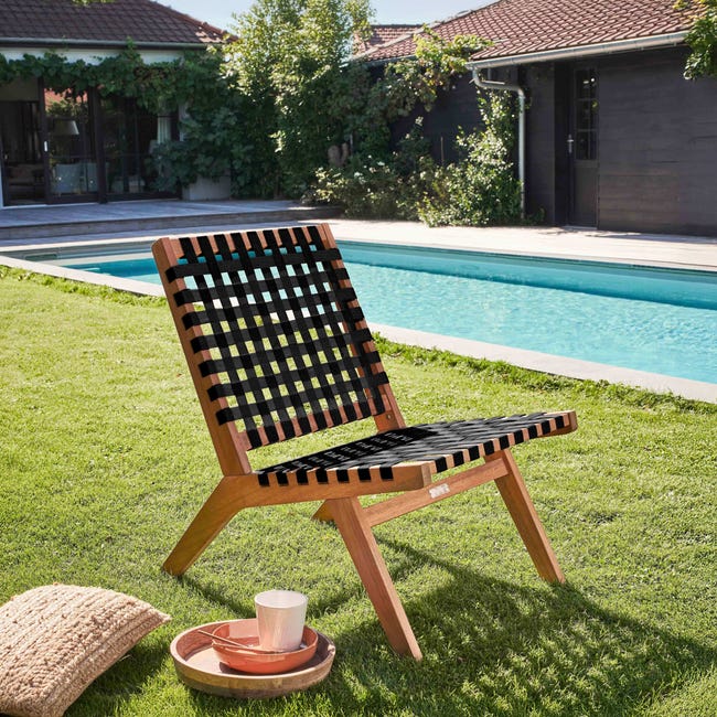 Set di poltrone relax in legno di eucalipto nero Leroy Merlin